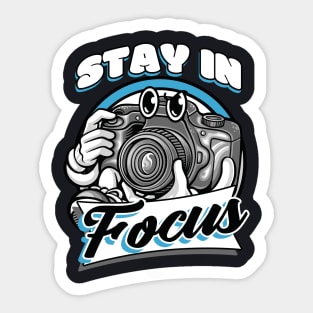 Stay in Focus funny Cartoon Camera Sticker